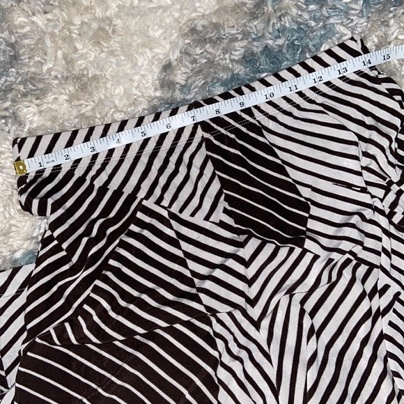 Chico’s Travelers Classic Patch Stripe-Print Palazzo Pants ~ Chocolate/Cream - Picture 5 of 9